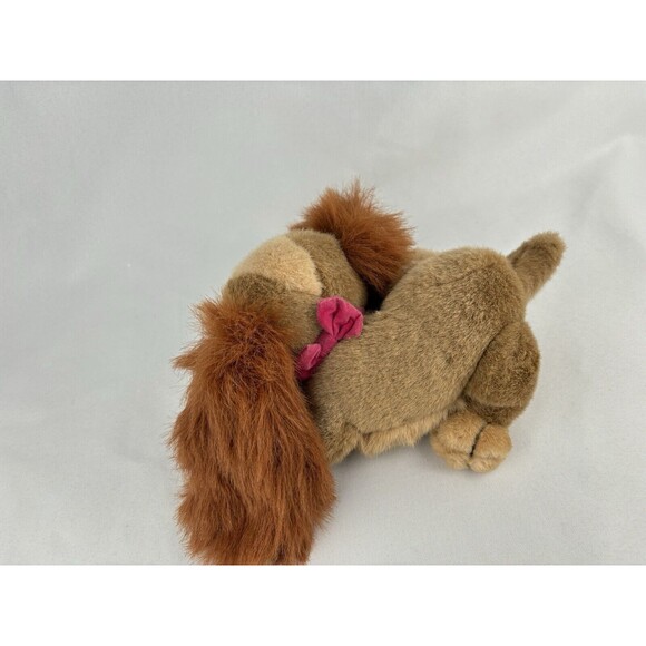 Vintage Disney Lady and the Tramp Plush Lady Laying Down Pink Bow Stuffed Animal - Picture 6 of 12